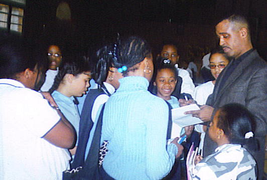 Detroit Bates Academy Black History Month presentation and books donation Bates Academy