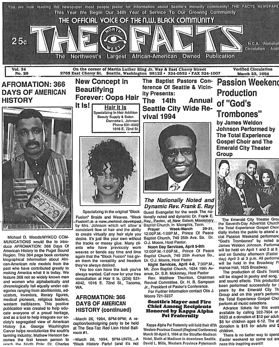 Seattle Facts Afromation article Facts 1994
