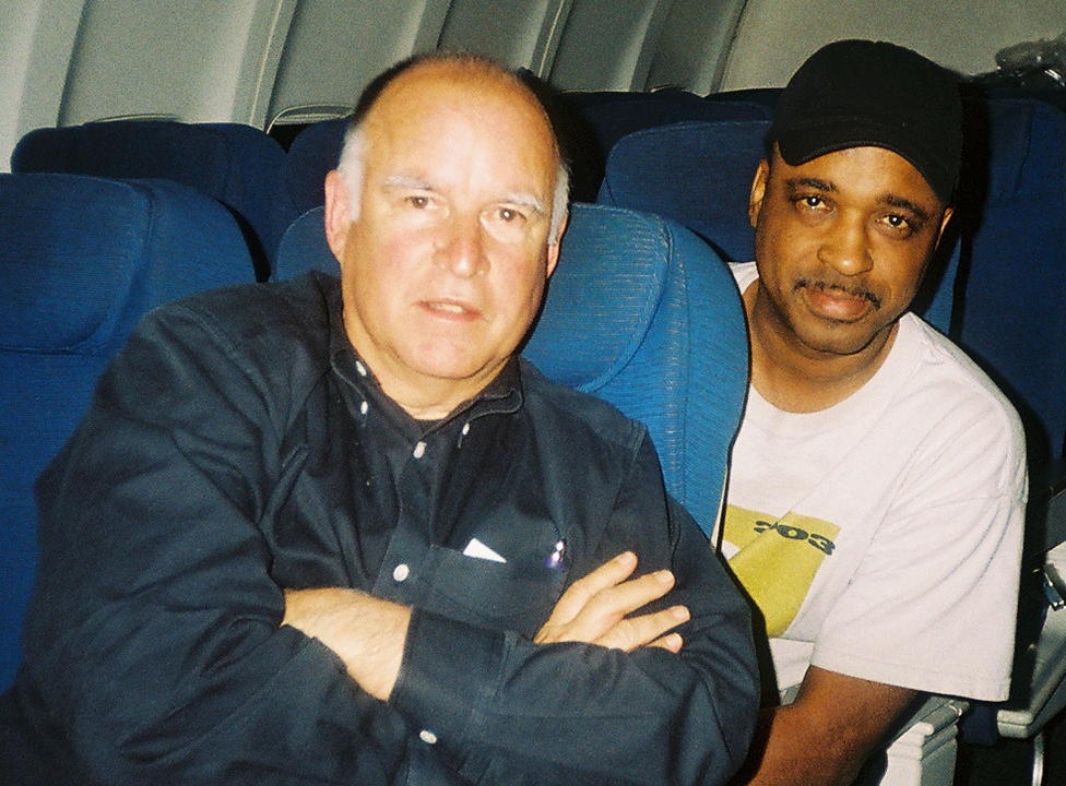 MDW and fmr Calif Gov and current Oakland Mayor Jerry Brown leaving the Boston DNC in 2004 for SFO Jerry Brown & Woods