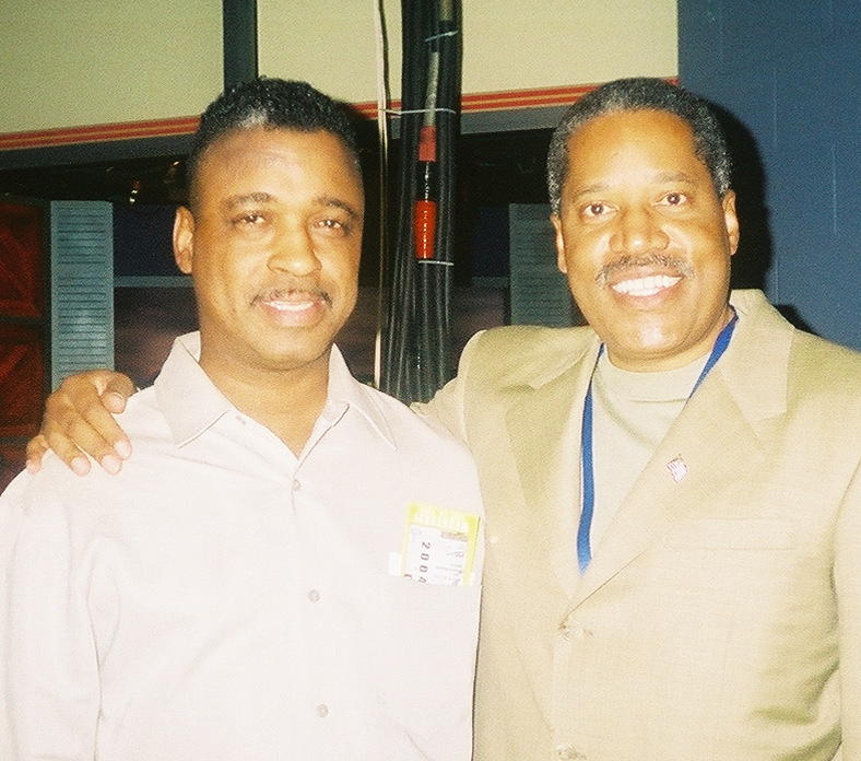 MDW and L.A. Conservative Radio Personality Larry Elder at the Boston DNC in 2004 Elder & Woods