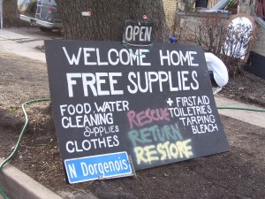 New Orleans Post-Katrina Disaster Zone Camp MamaD in the 7th Ward MamaD