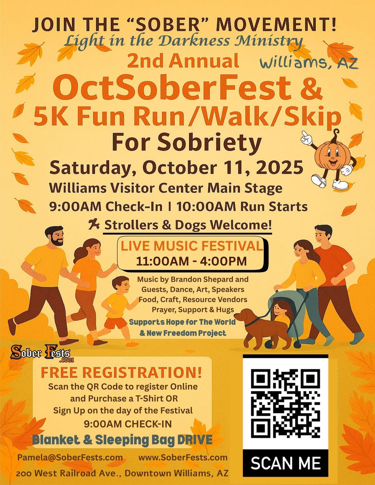 OctSoberFest 5k Fun Run ~ Walk ~ Skip For Sobriety flyer OctSoberFest